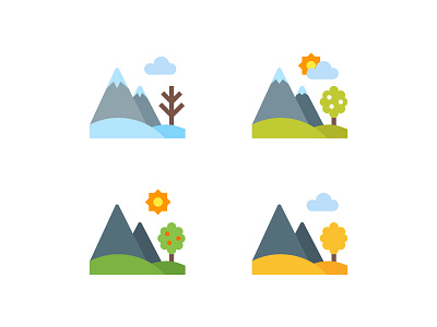 Seasons Landscape autumn color design icon illustration landscape seasons spring summer vector winter