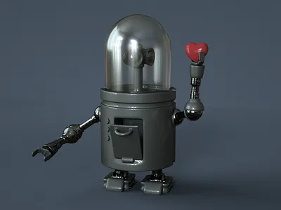 Love Little Robot 3d blender blender3d blender3dart heart love metal pink robot scifi