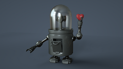 Love Little Robot 3d blender blender3d blender3dart heart love metal pink robot scifi