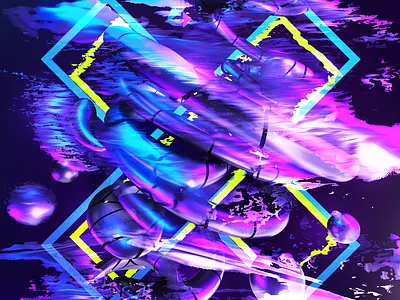Gosmow poster 374 3d 3d art abstract abstract design color glitch glow glowing gradient gradient color illustration octane poster poster art purple render