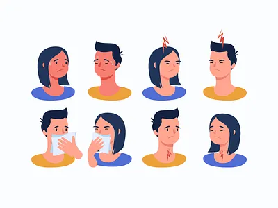 COVID-19 Symptoms app bannersnack covid 19 covid 19 covid19 design flat graphic design illustration symptoms