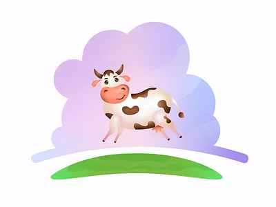 Cow animal art cow farm illustration vector
