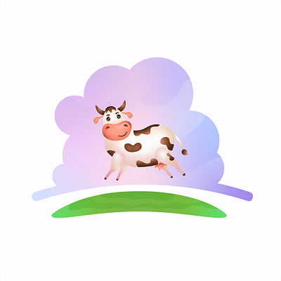 Cow animal art cow farm illustration vector