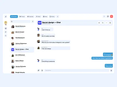 Minimalistic Telegram Messenger Redesign for Windows design redesign telegram telegramdesign tg tgif tgz ui uiux ux
