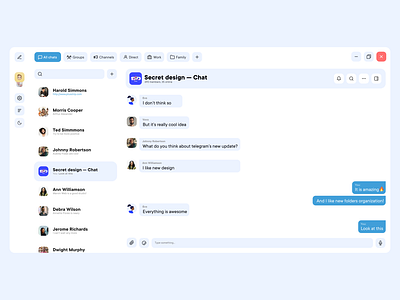 Minimalistic Telegram Messenger Redesign for Windows design redesign telegram telegramdesign tg tgif tgz ui uiux ux