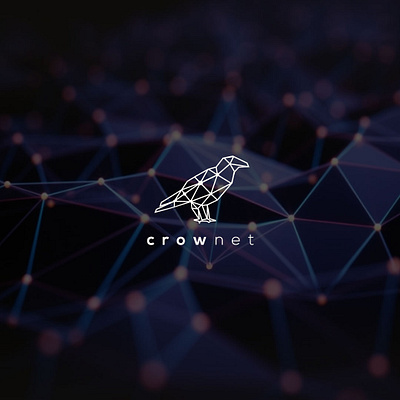 crownet clean crow emblem logo creative round icon it logo modern network tech technology vector