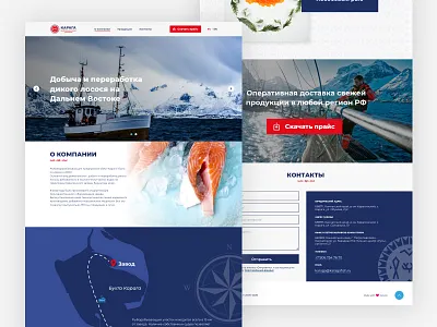 Karaga Fish Company Landing Page clean color company concept design dribbble fish flat landing landing page minimal simple ui uidesign ux web web design website