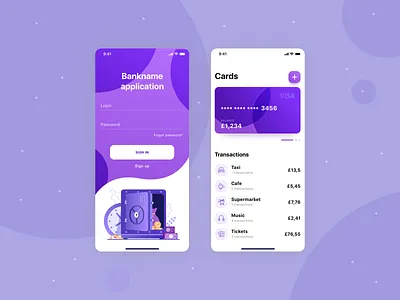 Bankname application app app design application art bank banking app design illustration mobile ui ux