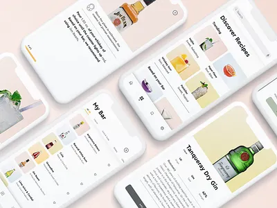 The Well — Cocktail Recipe App app bar cocktail design dribbble minimal recipe recipes restaurant steps ui