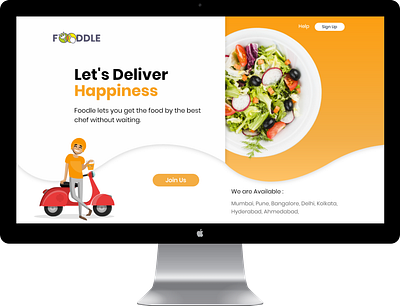 Foodle Delivery Partner design food food delivery service ui ux web