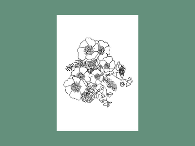 fleurs composition fleurs flowers flowers illustration green illustration pastel