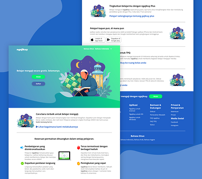 NGAJIKUY LANDING PAGE design flat illustration landing page design landingpage ui ui ux ui design uidesign uiux ux ux ui ux design uxdesign uxui web web design webdesign website website design