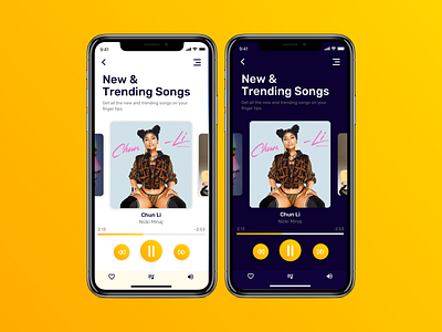 Music Player Light and Dark UI ui ux
