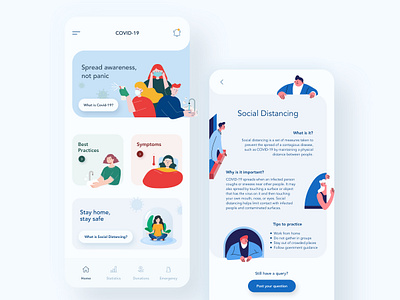 Covid-19 awareness coronavirus covid 19 mobile app uidesign uxdesign visual design