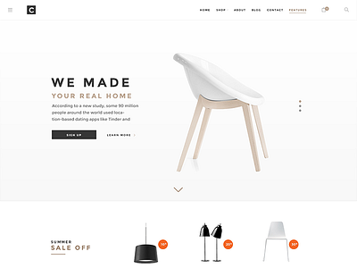 Chameleon Shop PSD Template Hero Block design product page psd shop template