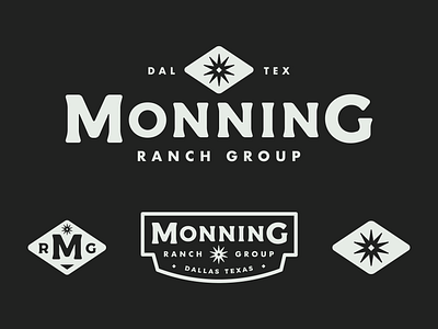 Monning Ranch Group americana badge branding diamond logo mark ranch real estate branding spur star texas western