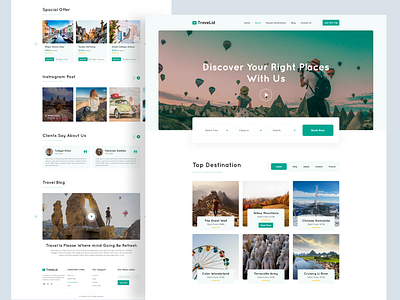 TraveLid - Travel Agency Landing Page 2020 trend design agency agency business agency websites booking creative dribbble best shot homepage hotel illustration implementation landing page minimal clean new trend rental service. travel travel agency traveling trendy design trip web design