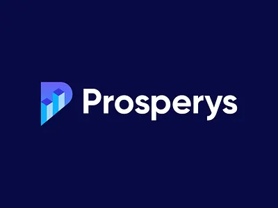 prosperys branding building city city branding cube data geometric graph identity isometric lettermark logo logotype marketing modern performance