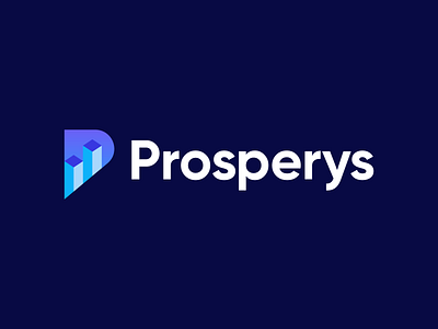 prosperys branding building city city branding cube data geometric graph identity isometric lettermark logo logotype marketing modern performance