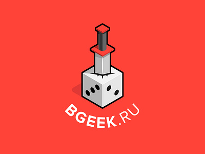 Logotype BGEEK.ru art branding dice logo logotype sword vector