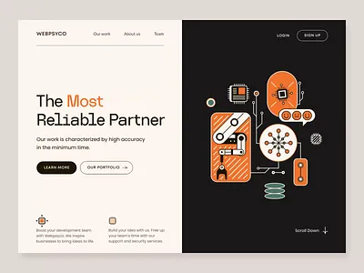 Webpsyco Homepage animation development homepage illustration landingpage service ui web webdesign