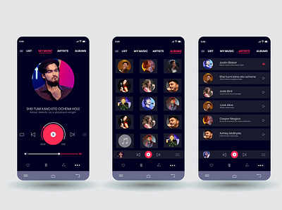 Music Apps design applications apps audio player brand flat gfx minimal mobile app mobile ui music music art music player musician product software ui ui design userinterfaces ux web interface