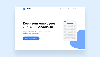 SPARK Safety Landing Page branding clean covid 19 design illustration landing page landing page design landing page ui landingpage minimal typography ui webfow