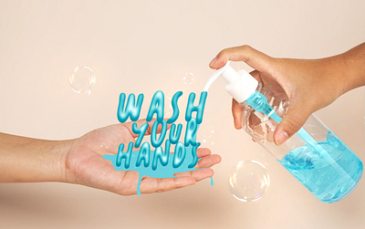 Typography adobe adobe photoshop blue bubbles coronavirus digital hands health letter lettering letters photoshop soap text text effect typography wash wash your hands washing hands water