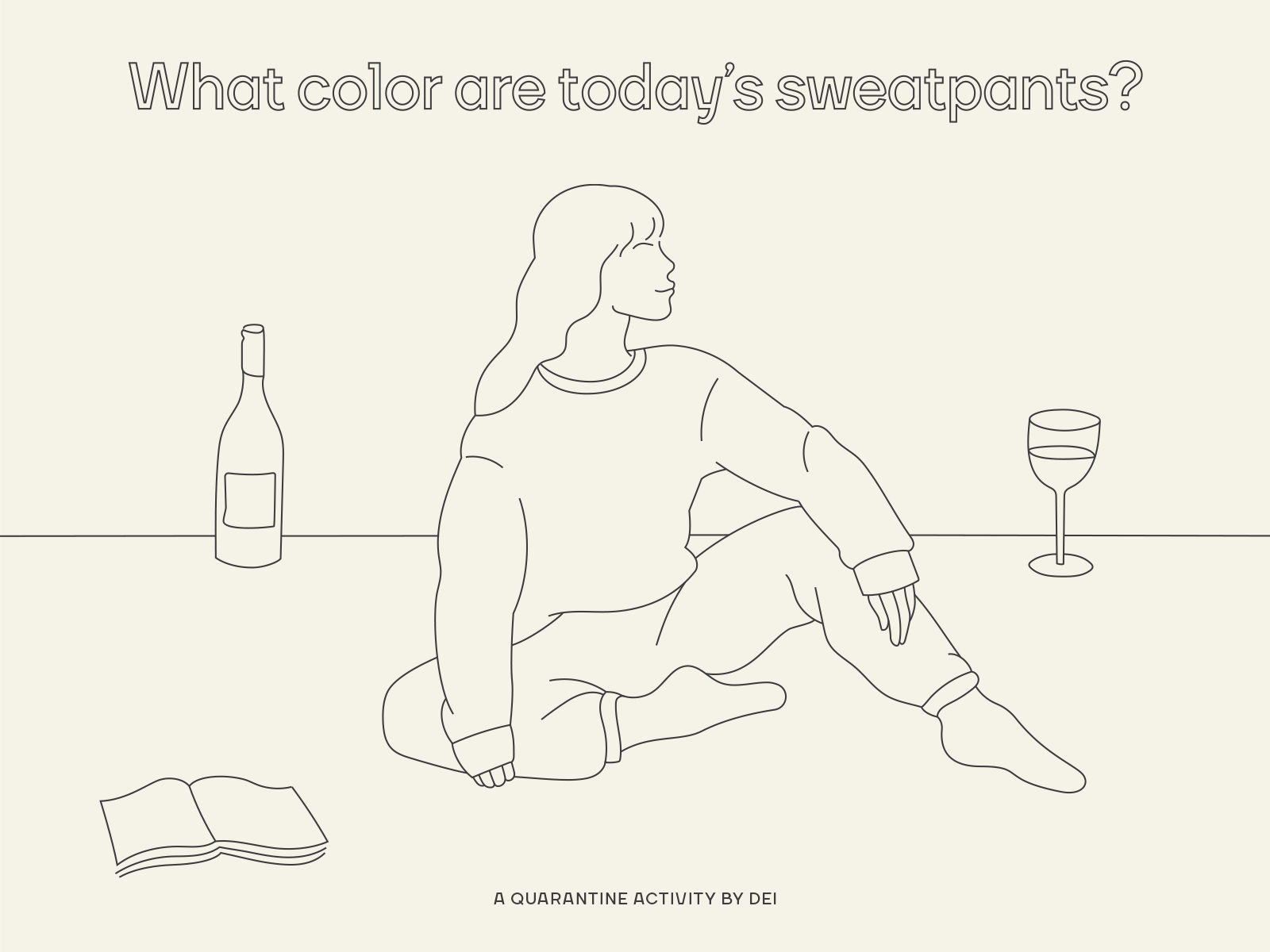 Sweatpants boredom coloring book coloring page illustration quarantine sweatpants