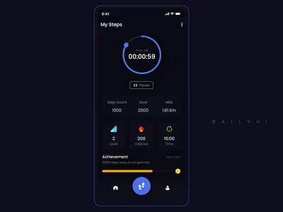 Step Tracker app countdown countdowntimer dailyui design fitness stepstracker tracker ui uiuxdesign uxdesign