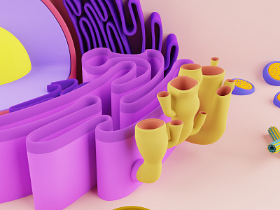Eukaryotic cell (detail #1) b3d blender blender3d cell eukaryotic microscopic render science