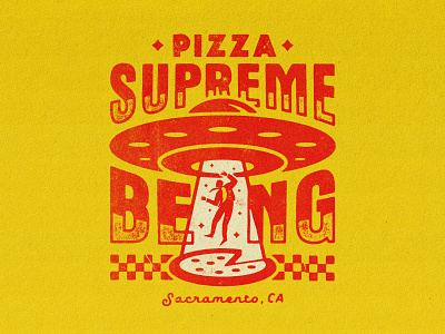 Pizza Supreme Being Shirt abduction alien being distressed pizza pizza logo sacramento supreme texture ufo