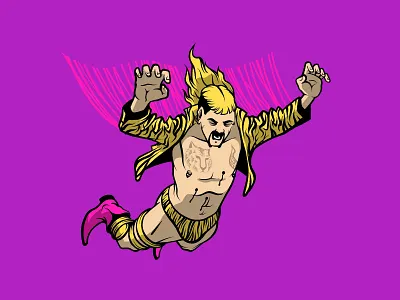 The Tiger King illustraion joe exotic tiger king top rope wrestling
