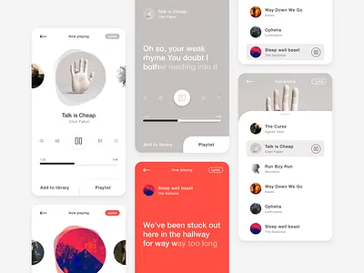 Music app UI app design interaction design minimalist mobile music music app playlist ui ui ui design ux