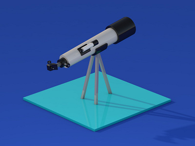 Telescope 3d 3d art 3d illustration blue c4d cartoon cinema4d cute design icon illustration design illustrations isometric isometric design isometric illustration moon planets sky stars telescope