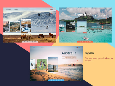 Nomad travels adobexd animation branding graphic design illustration typography ui ux vector web