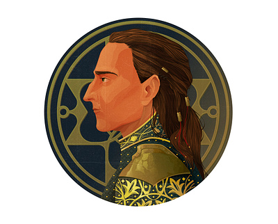 medieval knight 2d art art cartoon character decorative fantasy illustration knight magic man medieval ornament portrait retro round style texture tolkien vector vintage