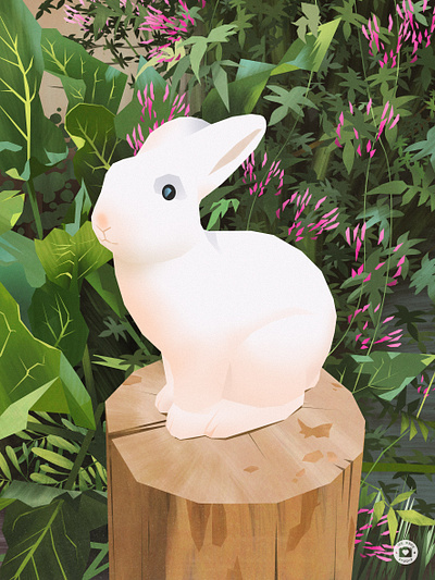 Happy easter digitalpainting flat flat design illustration rabbit