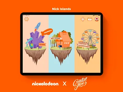 Nick Islands adobe adobe students adobexd app design creative jam designforkids illustration ipadpro kids app nickelodeon ui uidesign