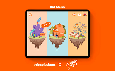 Nick Islands adobe adobe students adobexd app design creative jam designforkids illustration ipadpro kids app nickelodeon ui uidesign