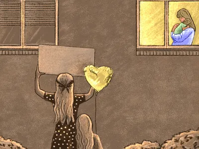 Series: Not so Distant baby balloon coronavirus family health healthcare illustration love mother procreate social social distancing together