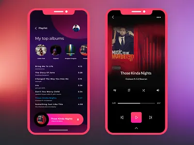 Music app UI Design concept adobe xd design mobile app design photoshop typography webdesign