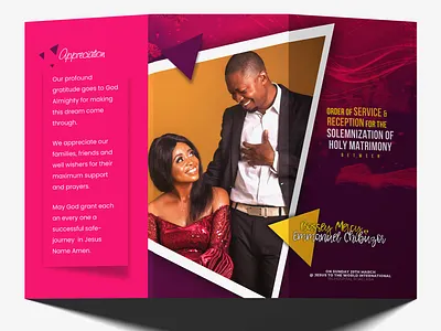 Tri-Fold Wedding Brochure branding design tri fold brochure typography wedding