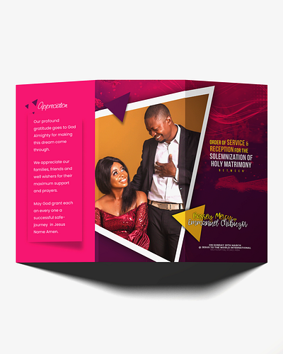 Tri-Fold Wedding Brochure branding design tri fold brochure typography wedding