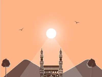 Charminar at somewhere adobe illustrator digital illustration graphicdesign illustration illustration art illustrator