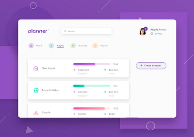 Minimal UI for Planner app design desktop icon minimal ui ux web