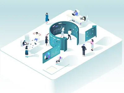 SCRUM methology concept illustartion agile illustration isometric kanban management scrum vector web
