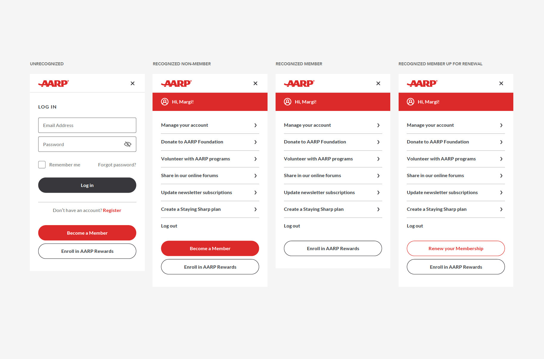 Example of New Design System Mobile Navigation