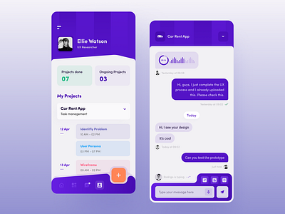 Project Management App - Profile app app design application best designers best dribbble shot branding business project project management scheduler task task management timer app ui ux