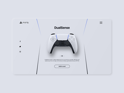 PS5 Controller - DualSense adobe xd clean color concept design dualsense neumorphic ps5 ui webdesign white